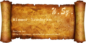 Wimmer Szederke névjegykártya